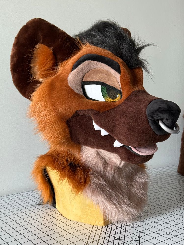 Spotted hyena fursuit head.