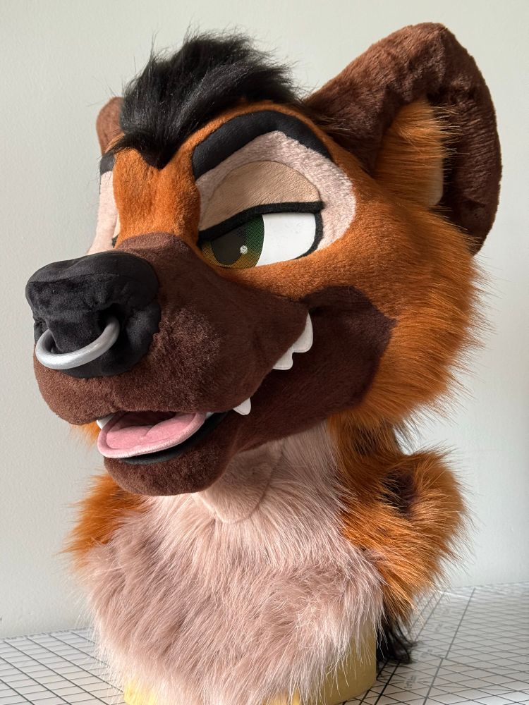 Spotted hyena fursuit head.