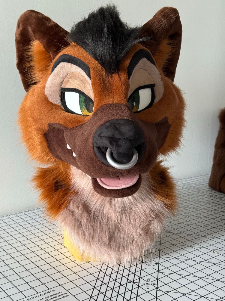 Spotted hyena fursuit head.