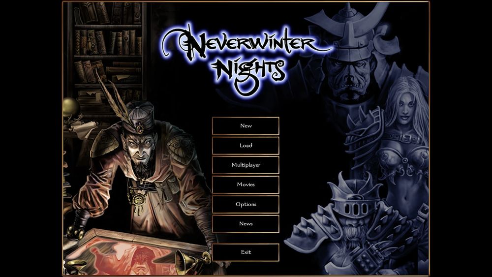 Menu screen for Neverwinter Nights