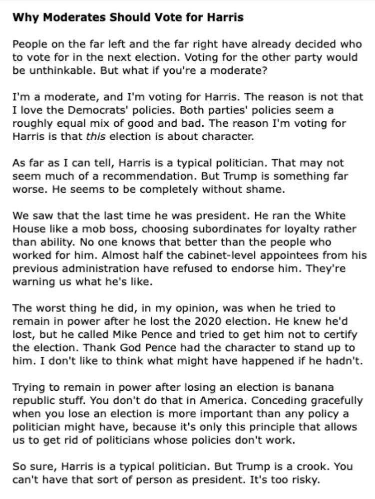 Paul Graham on voting for Harris