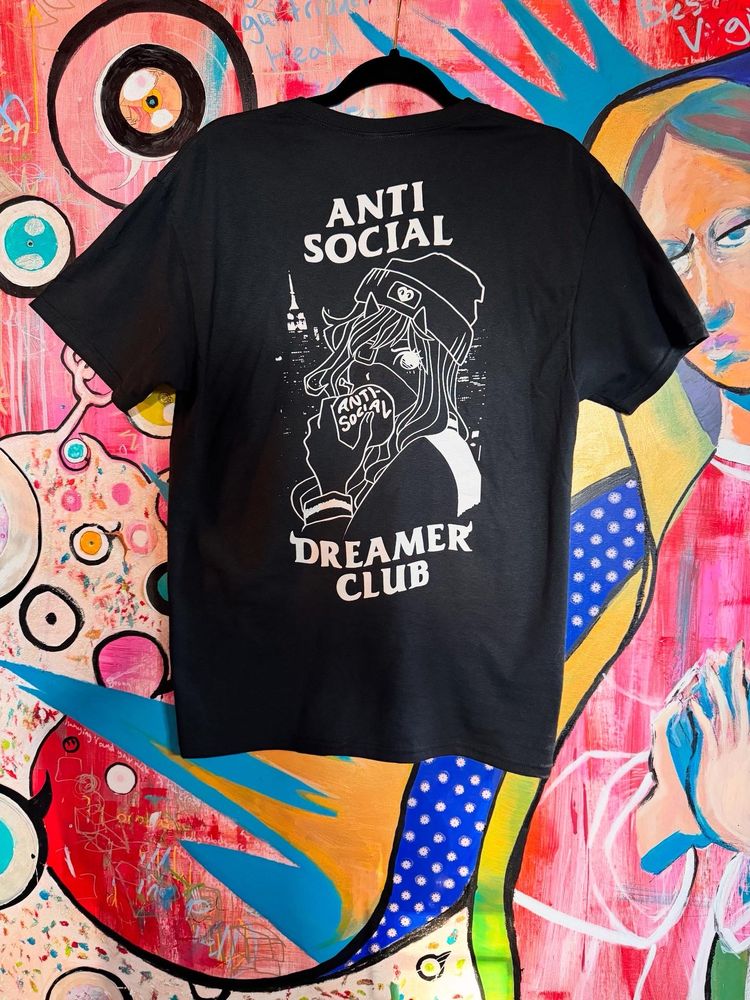 A t shirt on a mural