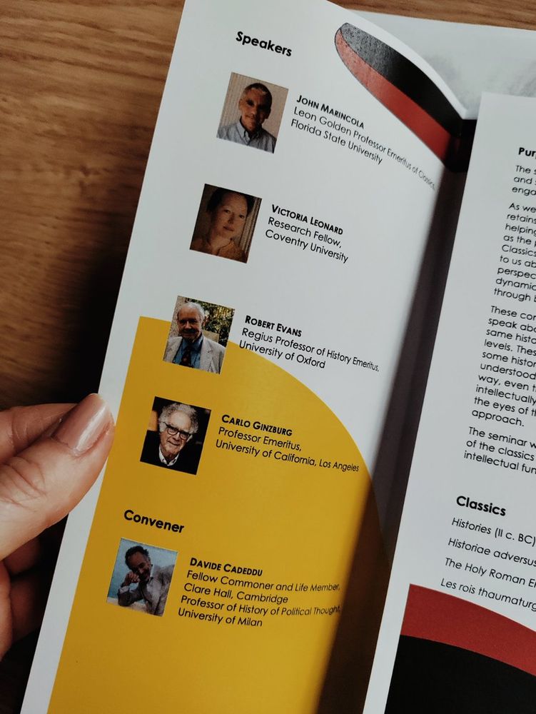 Leaflet showing speakers for the Betty Behrans seminar