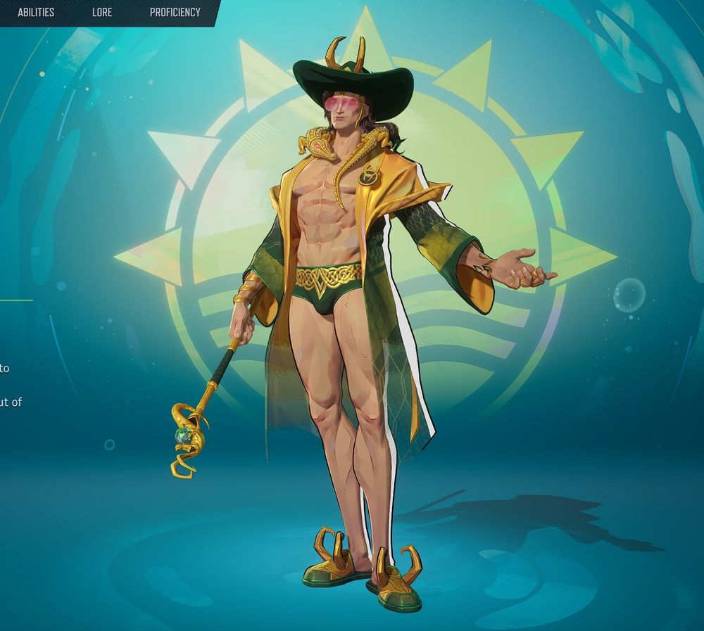 a screenshot of loki laufeyson from marvel rivals on the character’s main page, with his summer skin applied.
