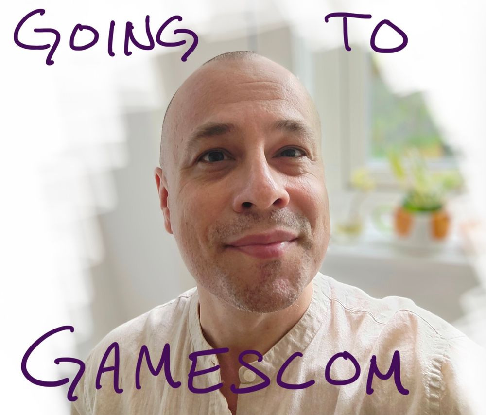 A picture of Pelle Cahndlerby with the text "Going to Gamescom".