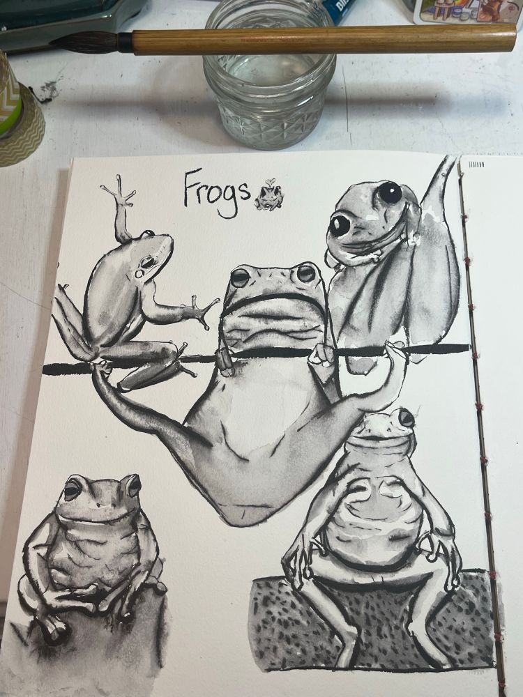 #frogs #sketch #ink #art #sciart

Five frogs chilling together 