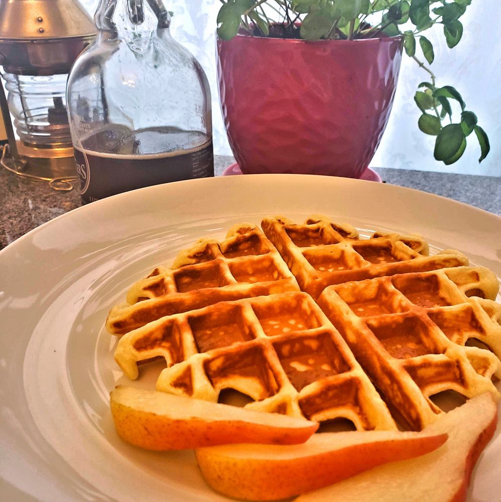 Sour Cream Belgian Waffles - Evelyn Chartres