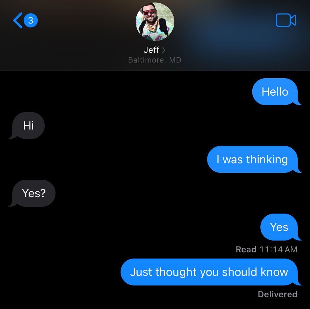 Screenshot of me being an obnoxious partner