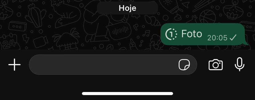 print de whatsapp com mensagem de visualização única 