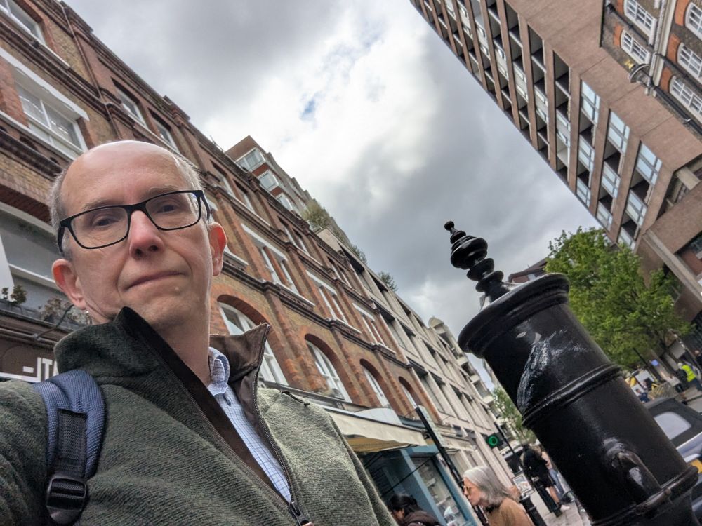 Picture of a man on urban background 