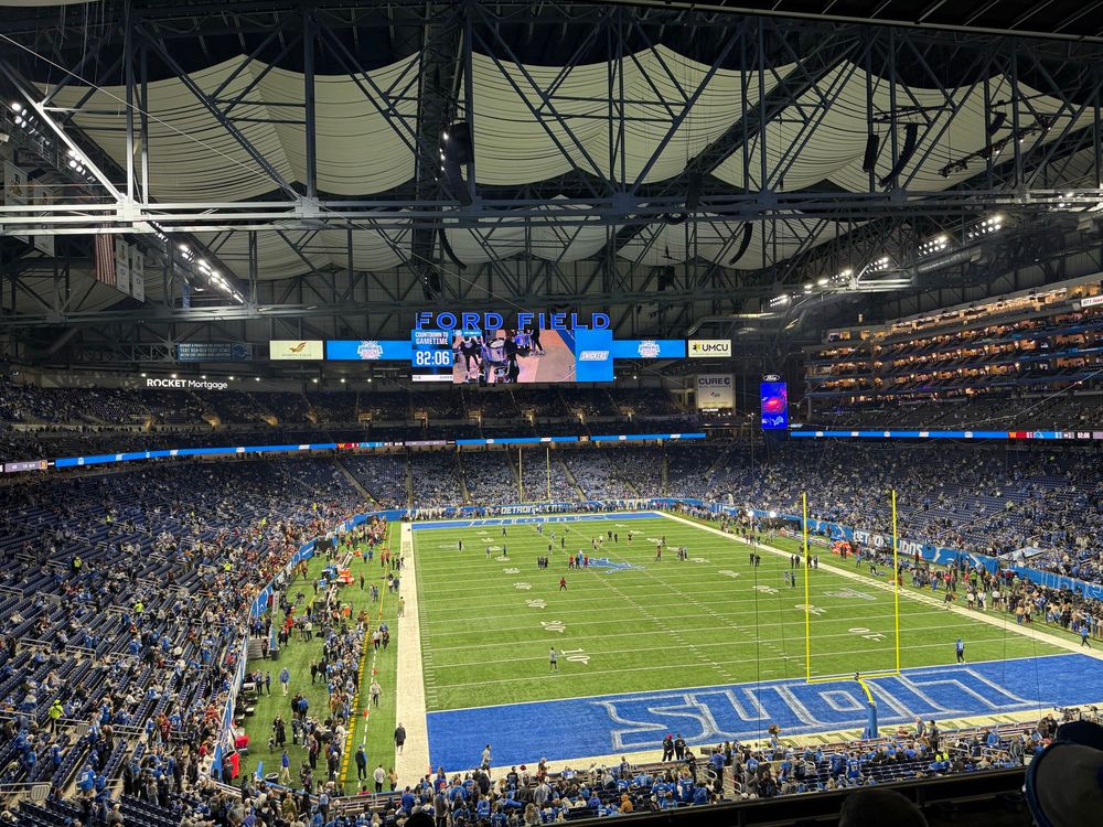 Ford Field before the Lions host a divisional playoff game 
