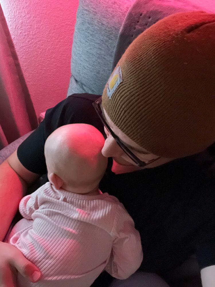 Me and my daughter at home while mom goes out to save our country from fascists.