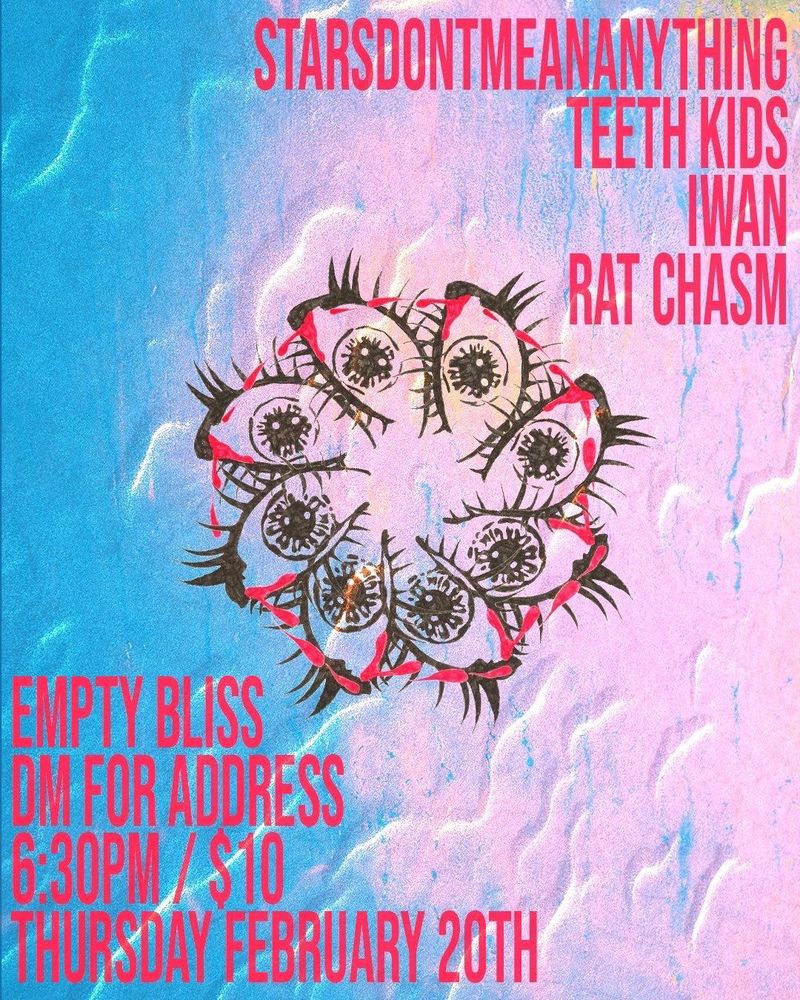 Flier for Rat Chasm’s February 20th show at Empty Bliss.
