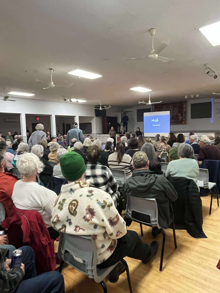 A crowded community hall 