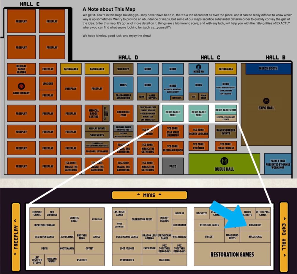 A map showing the location of our KKG demo tables. 