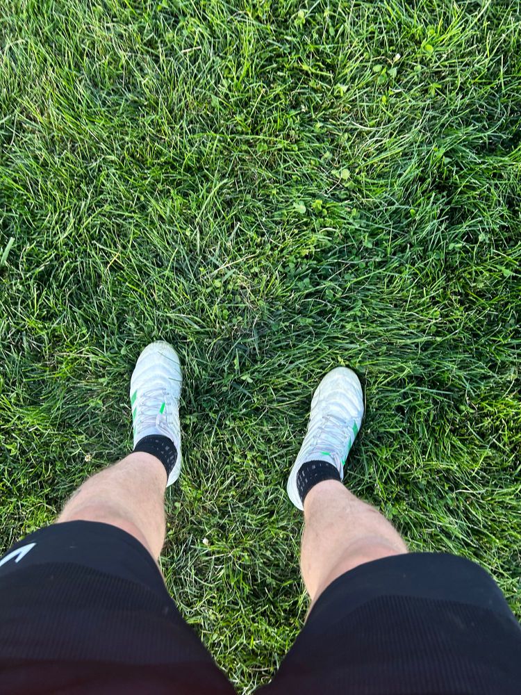 Pic of my feet in soccer cleats.