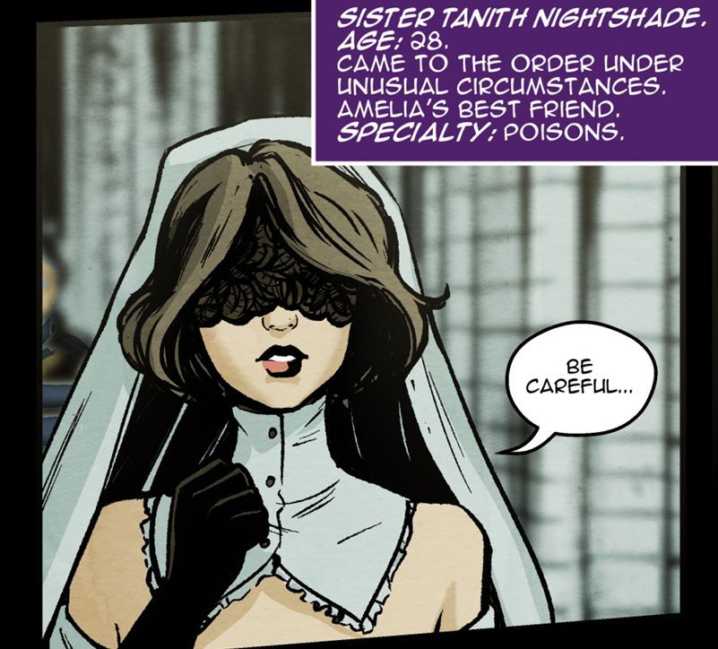 Sister Tanith Nightshade warns Amelia to be careful
