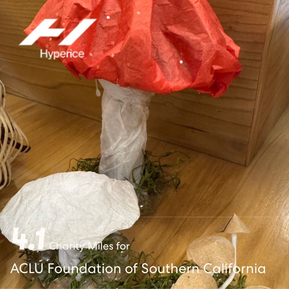 4.1 charity miles for ACLU. Artistic mushroom 🍄 