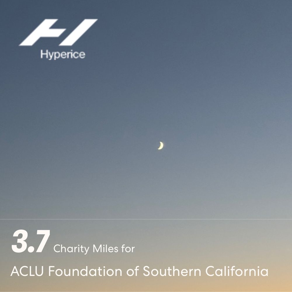 3.7 charity miles for ACLU. Dusk  