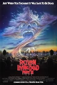 The poster for Return of the Living Dead Part 2 which looks very similar to the photo I just took, except for the factors is on days in the cloud
