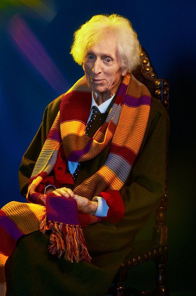 2023 photo of Tom Baker (then aged 89) at a Radio Times photoshoot for Doctor Who's 60th anniversary 