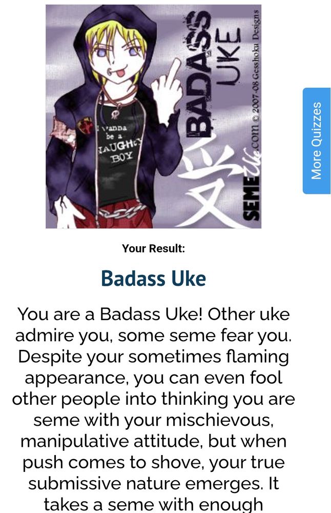 semeuke.com quiz results. apparently, i am a badass uke.