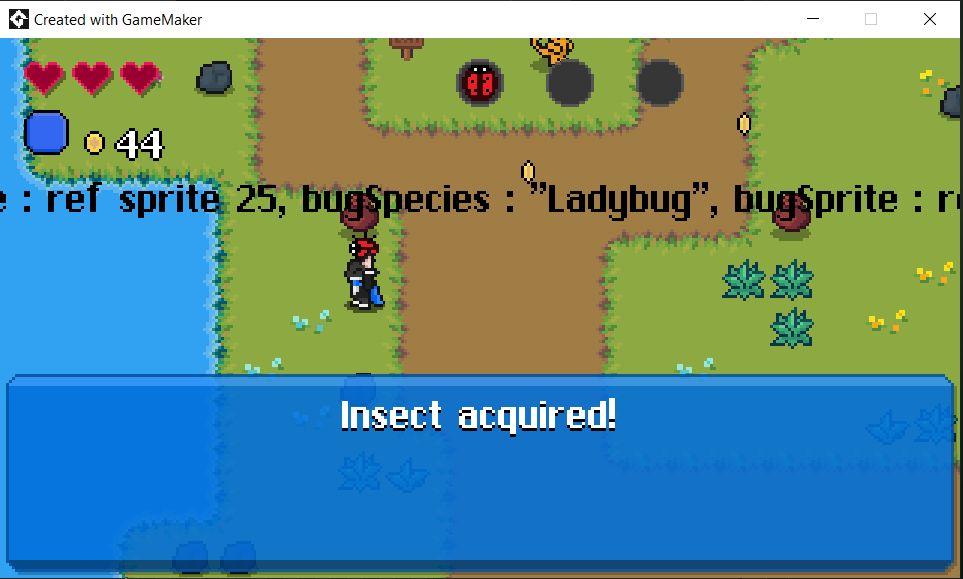 Screenshot of a video game in the very early beginning of its programming state.