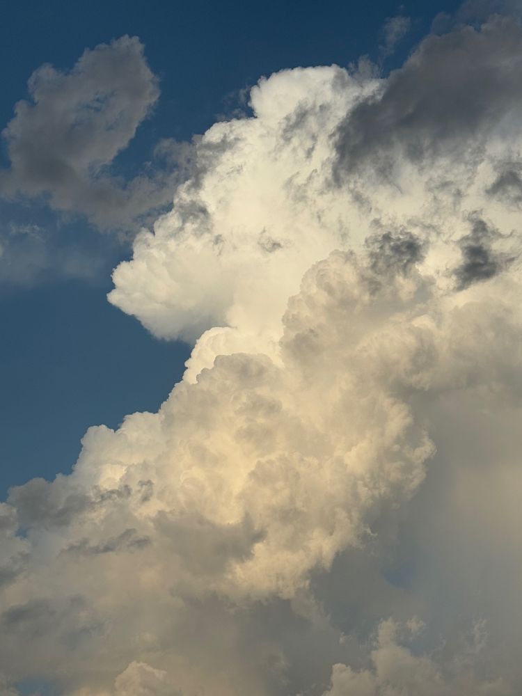 Storm clouds in sunlight and shadows, 
