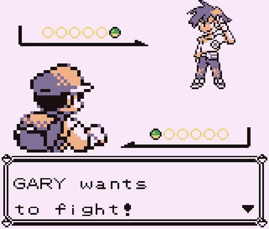 A screen shot from Pokemon Red for the Game Boy.