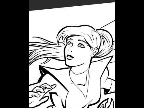 Timelapse Drawing and Coloring - X-Men's Kitty Pryde and Lockheed