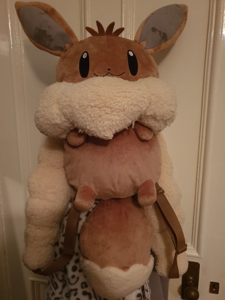 it's The eevee backpack. goodness gracious