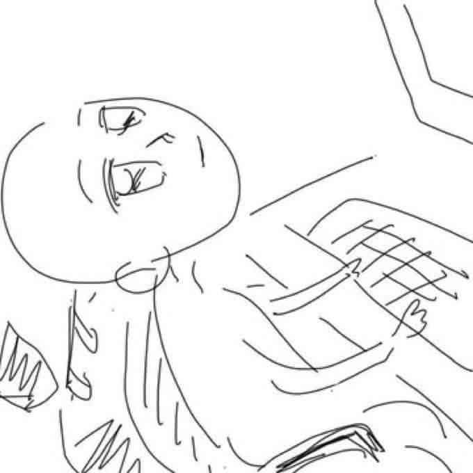 image of a person staring blankly up at the ceiling from their computer chair