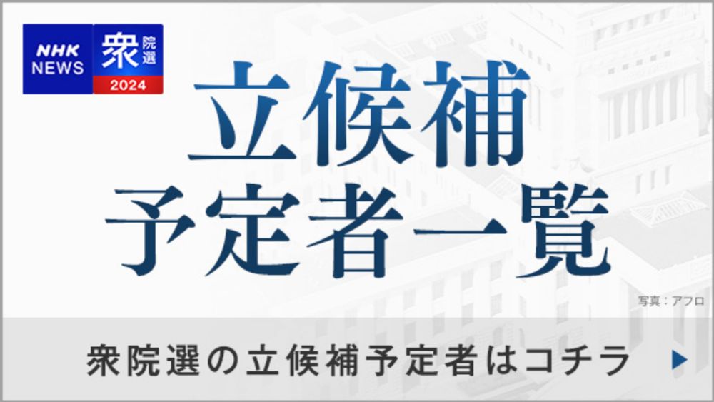 衆議院選挙2024 立候補予定者一覧 -衆院選-｜NHK