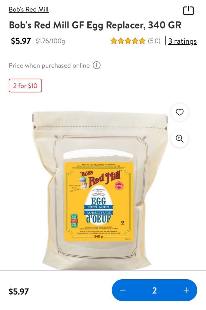 Bob’s egg replacer 
