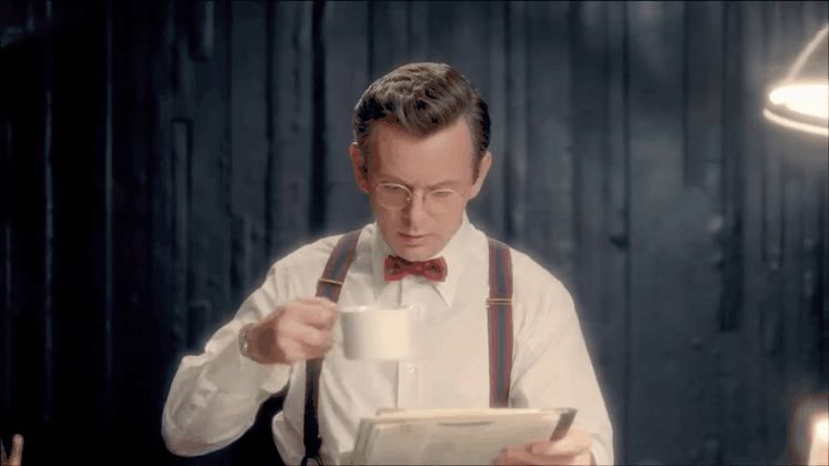 Promo for masters of sex. It shows Dr William masters at his desk looking frowny. Then there is text saying “next time you have an orgasm think of this man” 🤷🏻