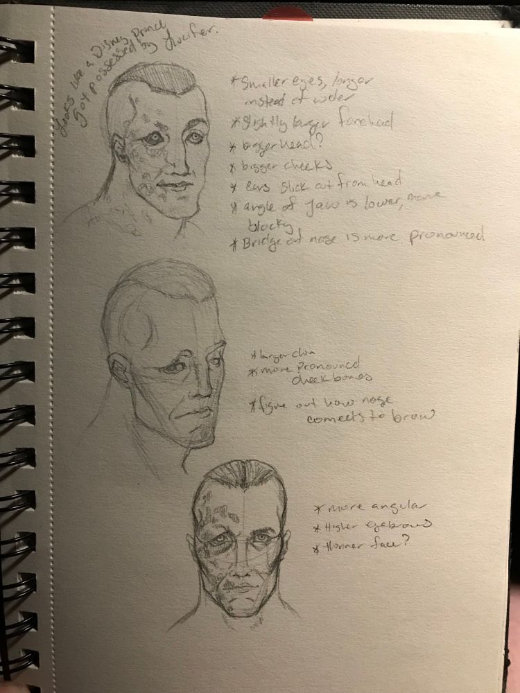 More sketches of Eddie, I’m attempting to understand his facial anatomy 