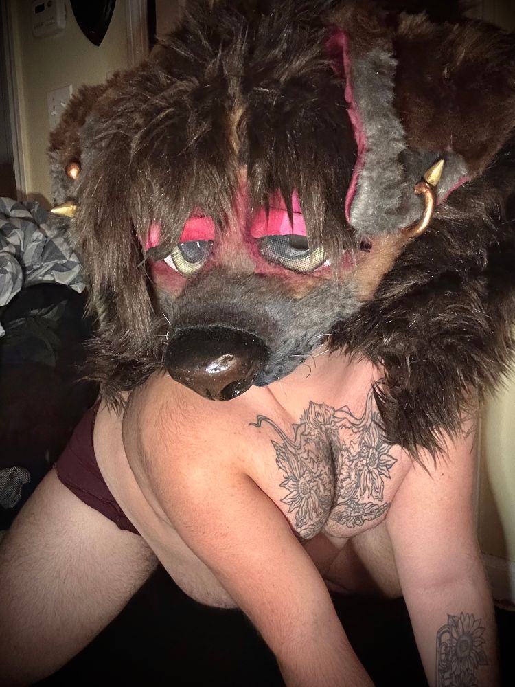 Bailey leaned forward towards the camera with her arms close together, showing off his tatted up cleavage , his tummy is handing low while his legs are spread apart. He’s wearing a bunch of gold jewelry on his eyebrow and ears