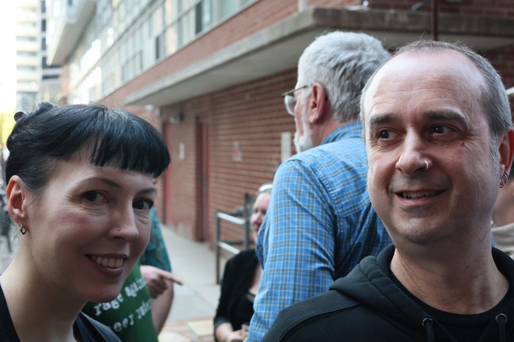 Paul and Jennifer wondering why the fuck anyone brings a camera to a beer festival. 