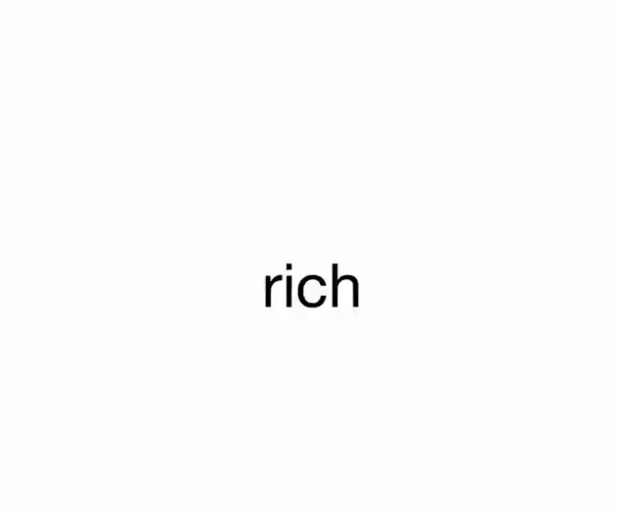 the word "rich" on a white background