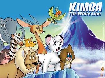 A poster for Kimba the White Lion depicting Kimba and his safari animal friends. 
