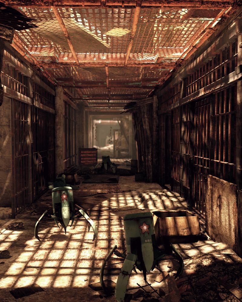 An image of Liberators in the hallway of Eastern Regional Penitentiary.