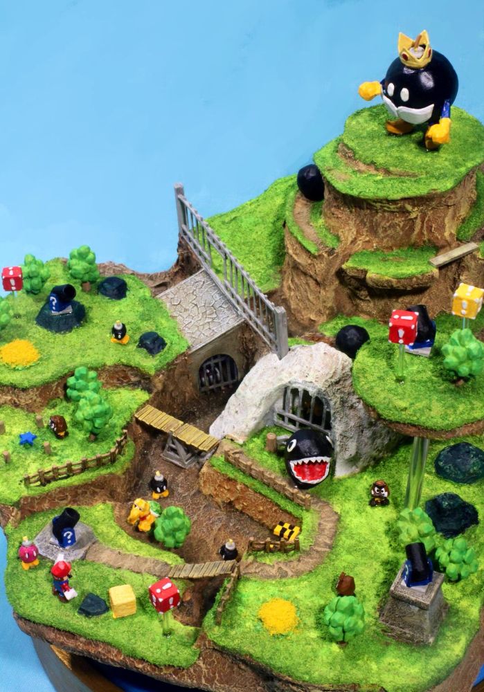 Miniature of Bob-omb Battlefield from Super Mario 64