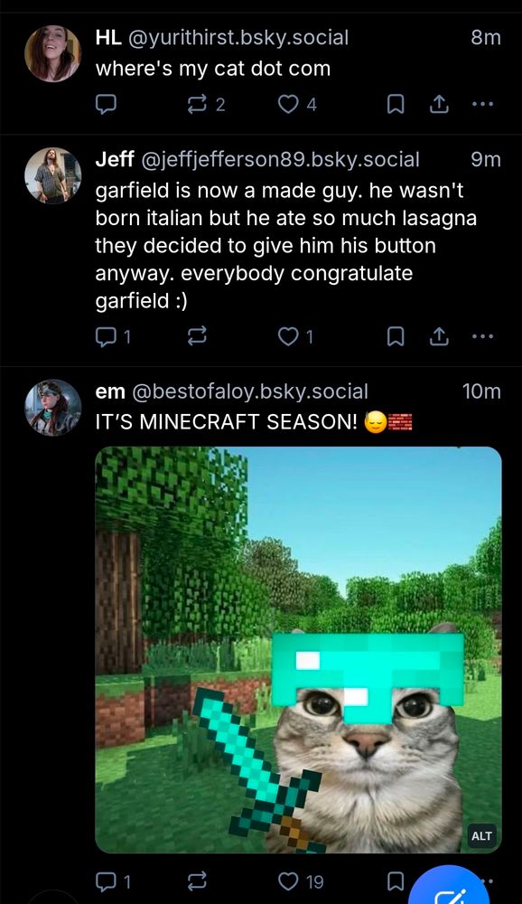 The tagged posters ans their cat centered posts