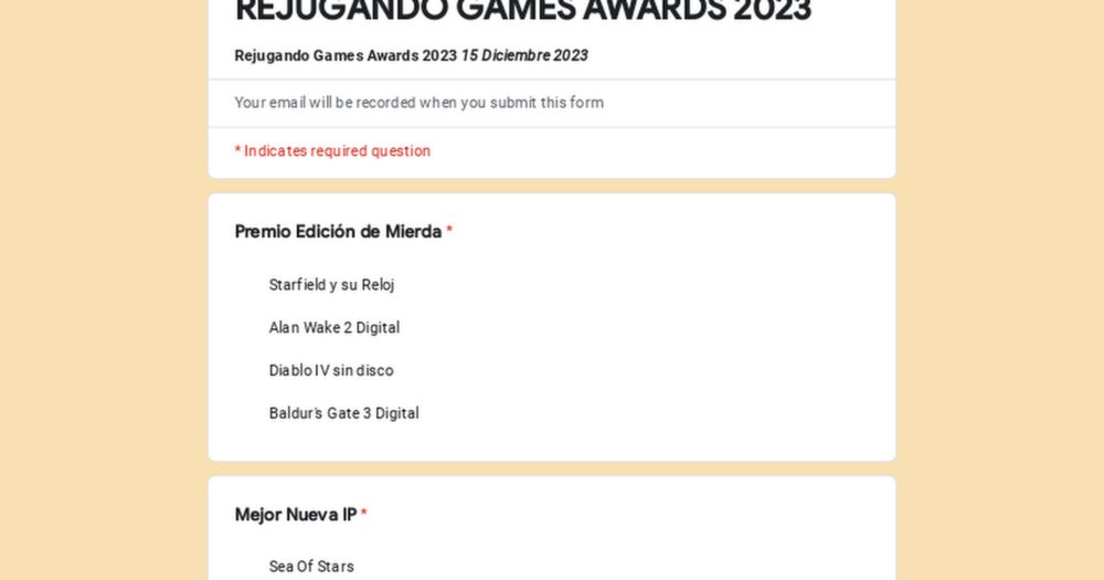 REJUGANDO GAMES AWARDS 2023