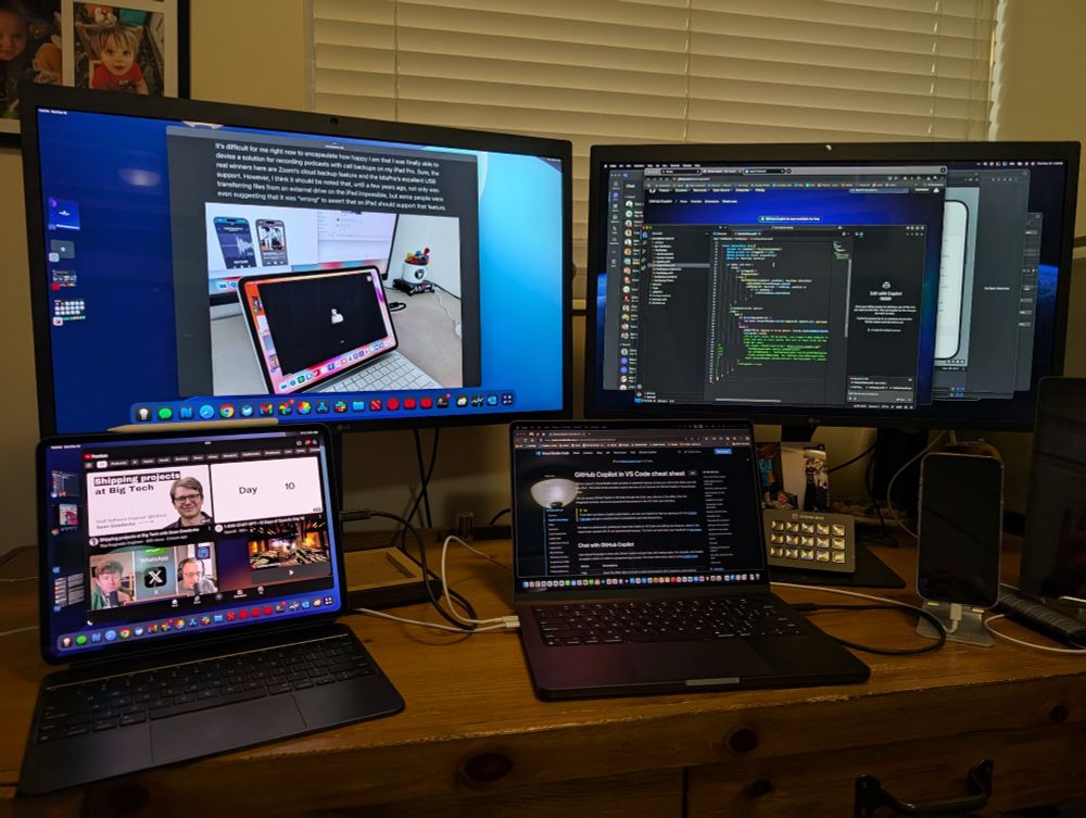 iPad m4 and Mac with added screens.
