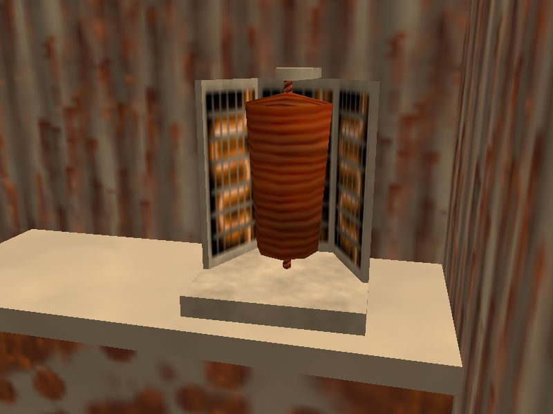 Lowpoly 3D model of a kebab.