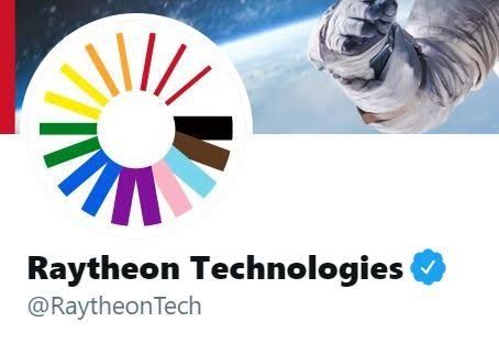 Raytheon with a pride logo