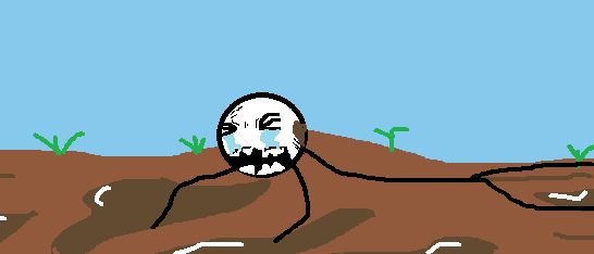 drawing of a little sobbing stick figure crawling through mud, because this year has been garbage. But at least I got a lot of danmei.