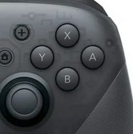 cropped picture of Switch Pro Controller focused on the face buttons