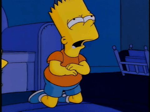 bart simpson rubbing his hands and drooling